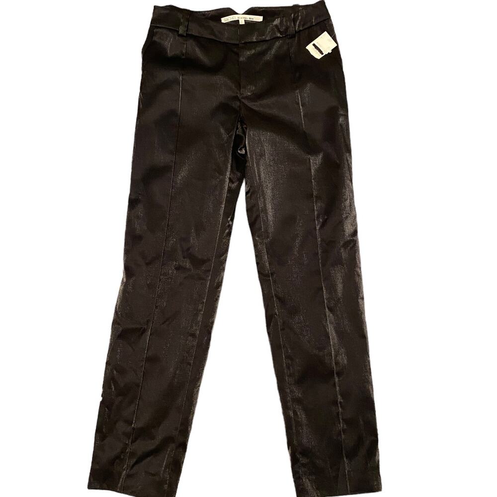 NWT Rachel Rachel Roy Black Satin Tuxedo Cigarette ankle pants Size 2